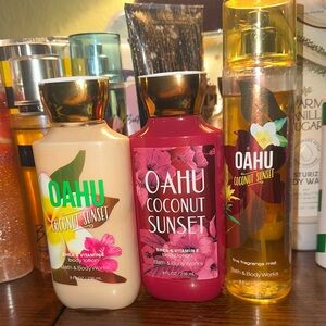 Bath & Body Works Oahu Coconut Sunset Lotion & Mist Trio